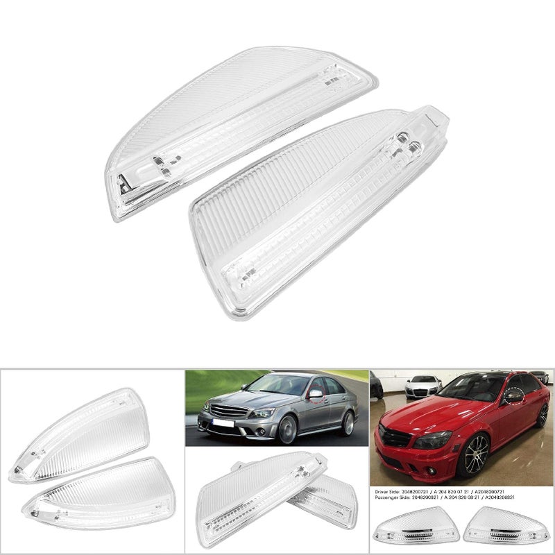 Suuonee Turn Light, 2Pcs Car Side Mirror Lamp Turn Light Fit for Benz C-Class C250 C300 Scion Im Mirror Turn Signal Light - Image 5